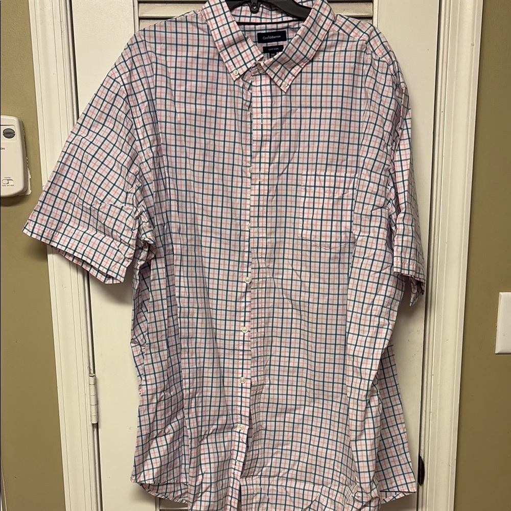 Croft & Barrow Pink and Blue Casual Button Down Shirt big and tall size 3xlt